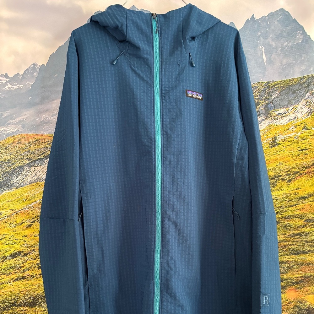 Men's R1 TechFace Hoody; Lagome Blue, Fall 2023